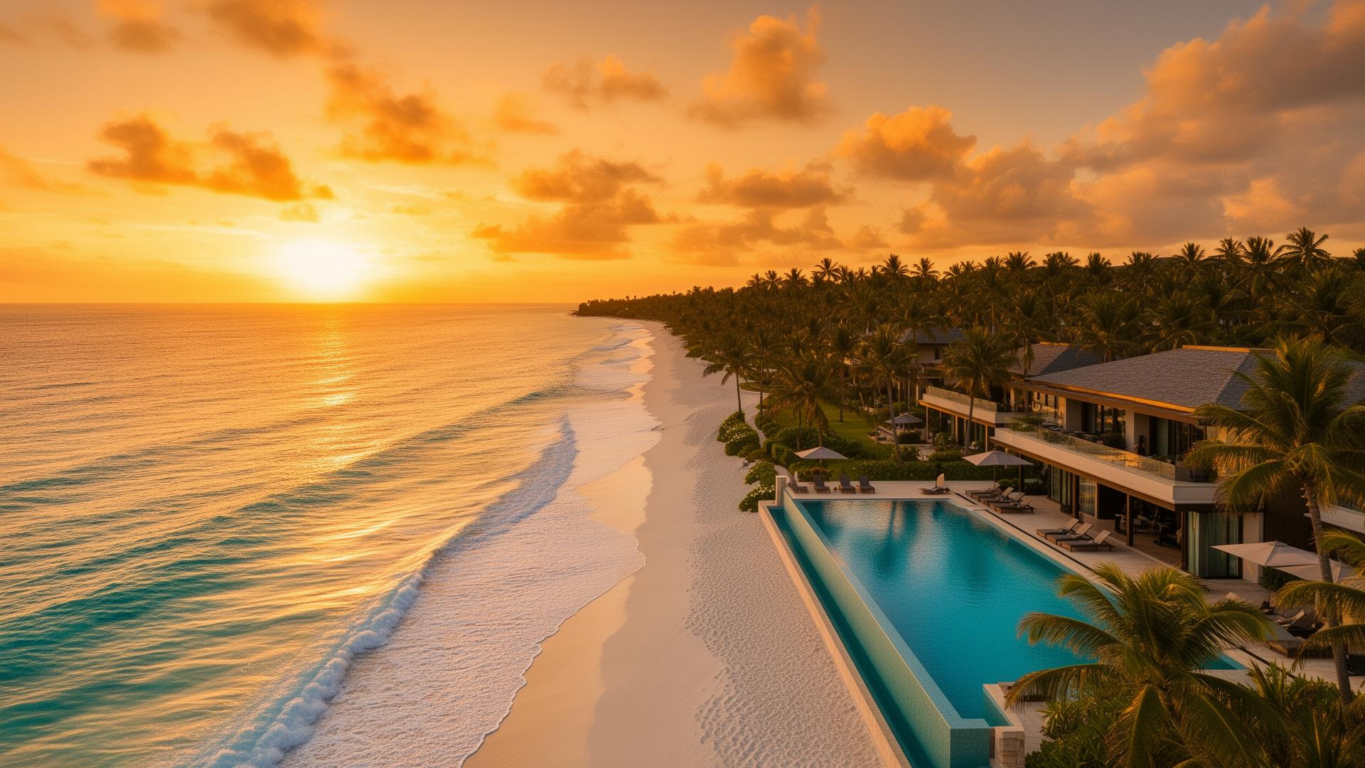Kelapa Bay Resort at golden sunset