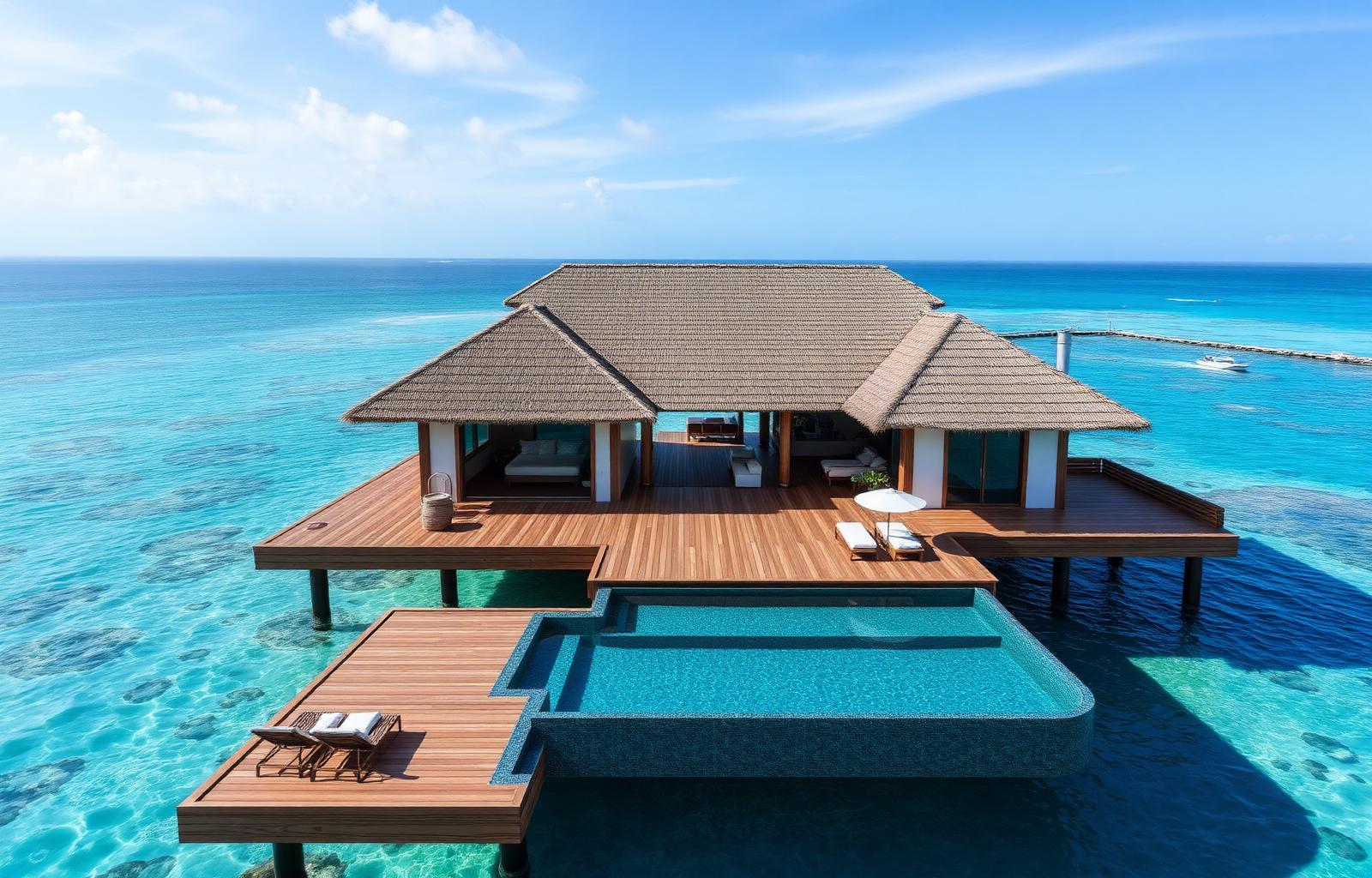Overwater pool villas